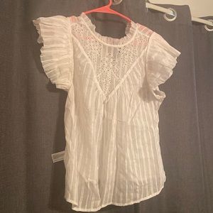 White summer shirt. Size medium. Never worn